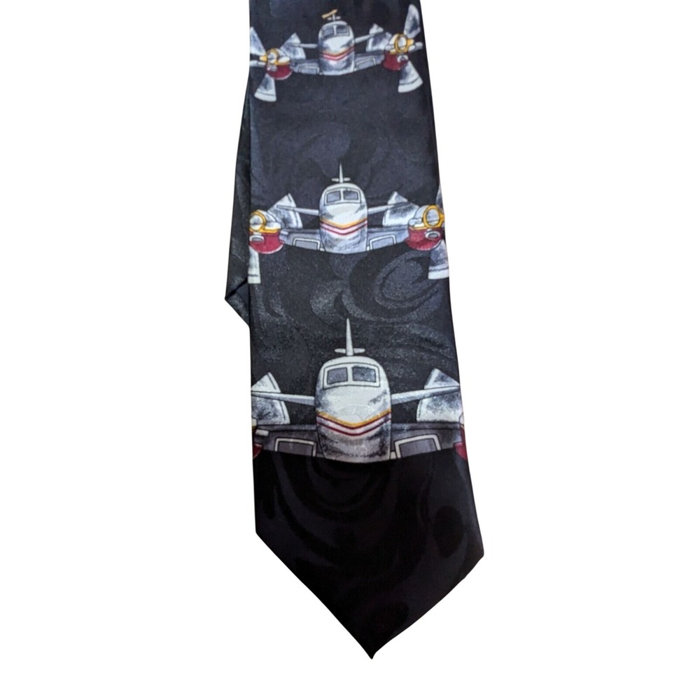 Vintage Steven Harris Airplane Design Tie Handmade aviation Novelty‎